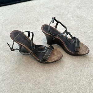 Anne Kline brown wedge heels size 6.5
